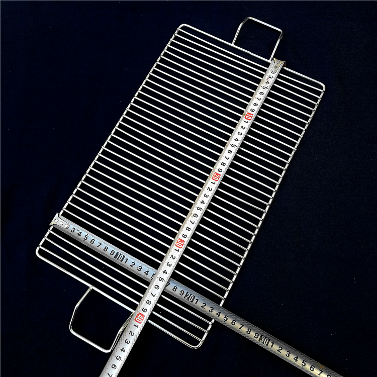 烤肉白钢不锈钢烧烤网片长方形炭炉户外条格熏烤烧烤网