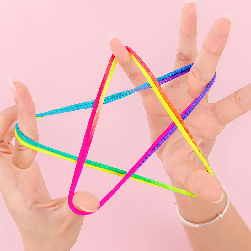 儿童翻花绳花绳子专用绳彩虹彩小学生挑花绳编其他户外休闲玩具