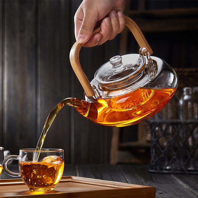 茶壶玻璃单壶耐高温加厚过滤花茶家用功夫红茶茶壶