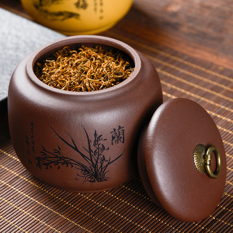 茶罐紫砂茶叶罐大小小号家用普洱存储手工陶瓷茶叶罐