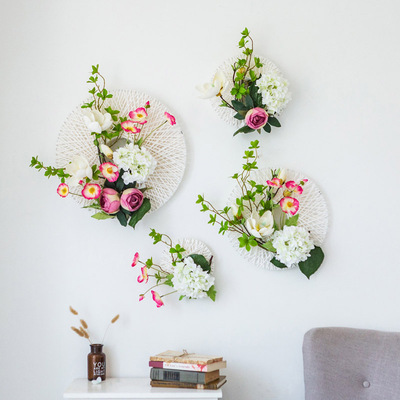 创意绣球花仿真花假花壁挂花花艺墙壁挂花室内客厅背景墙假花装饰