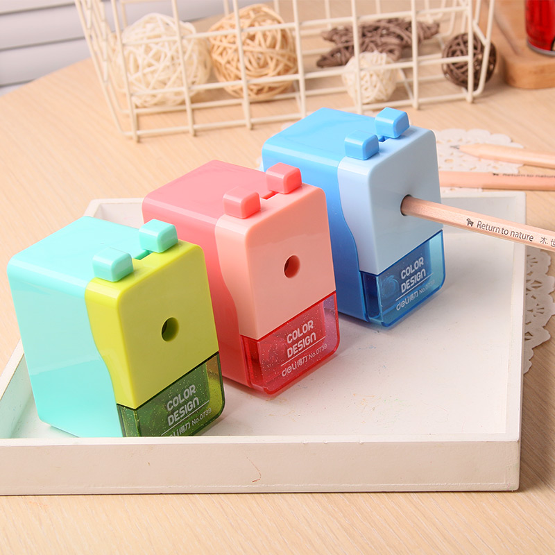 笔刀得力刨笔削笔机用刨笔小学生刀笔钻笔男女女用卷笔器