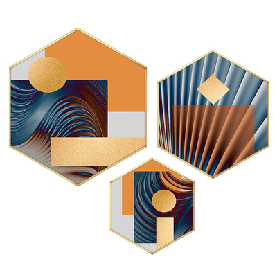 摩登时尚橙色抽象色彩客厅壁画沙发背景墙挂画装饰画主卧室床头画