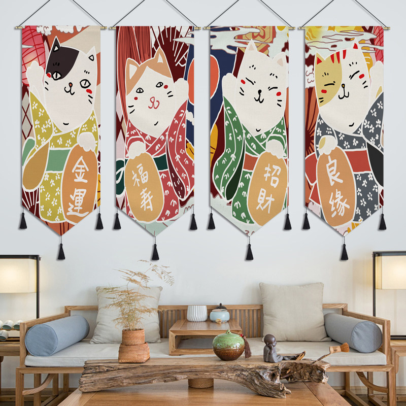 日式挂布网红挂毯客厅装饰画宿舍卧室改造ins挂毯