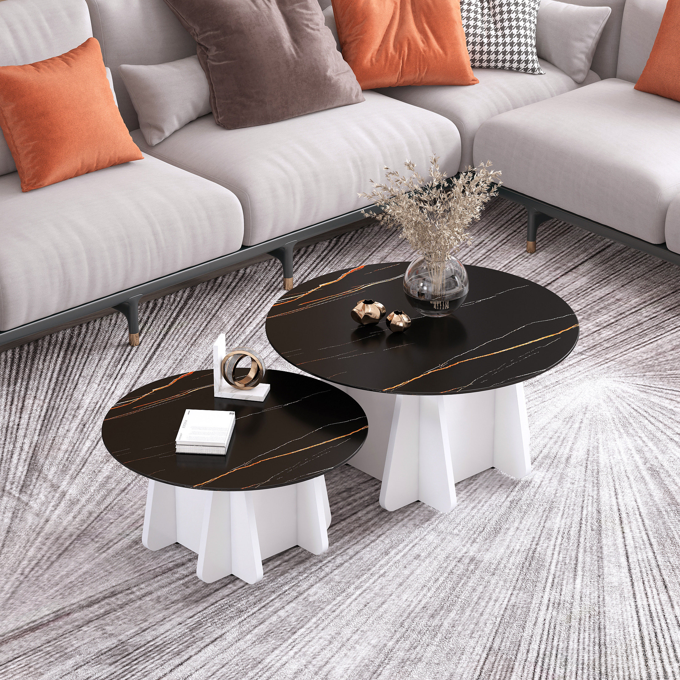 茶几北欧简约现代创意小户户型客厅轻奢圆形茶几