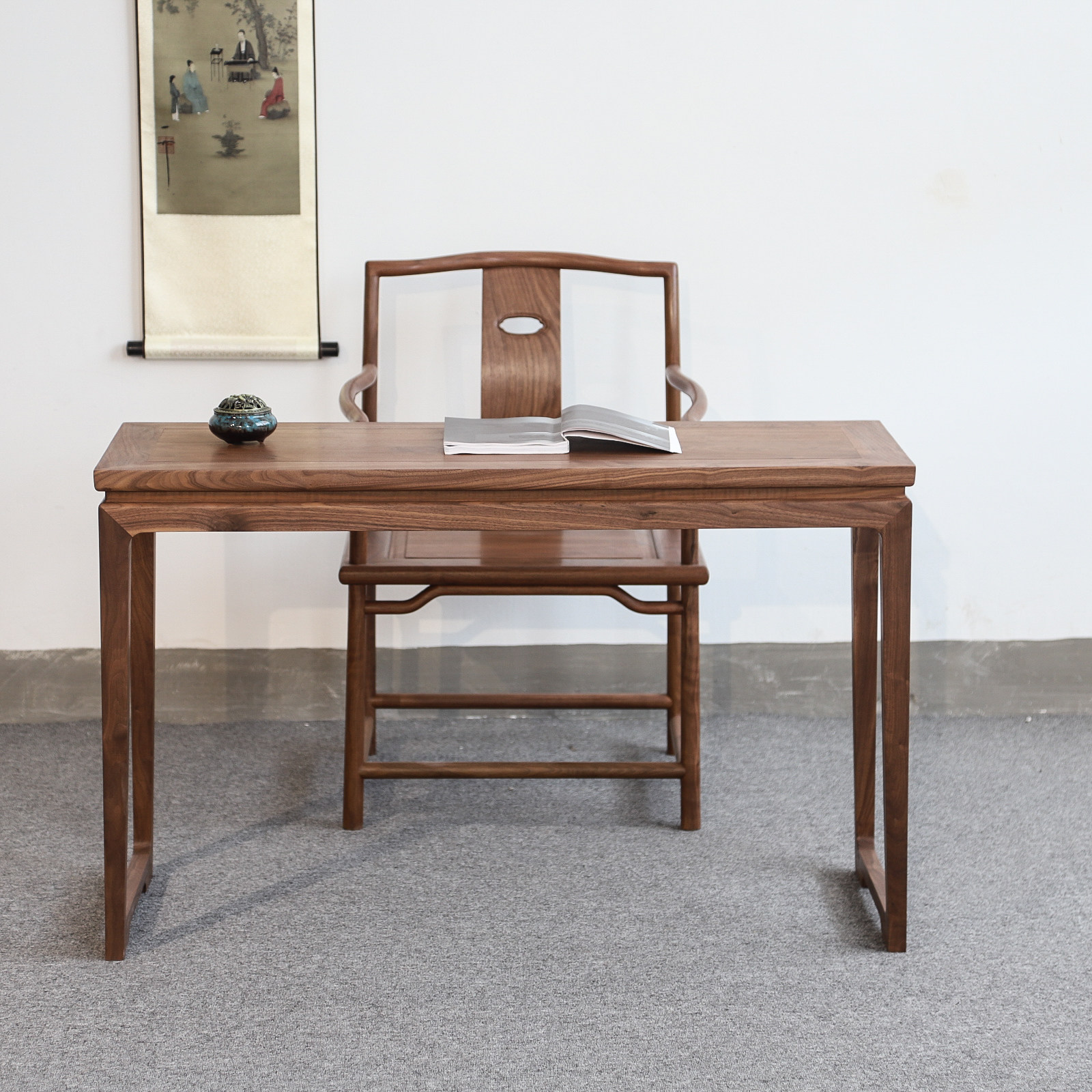 中式式禅意琴桌共鸣古琴桌凳免漆实木书桌条案书桌