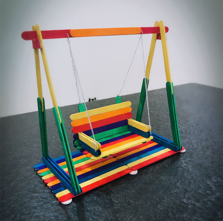 手工材料雪糕秋千包小摆件建筑模型包儿童儿童学生手工制作工具