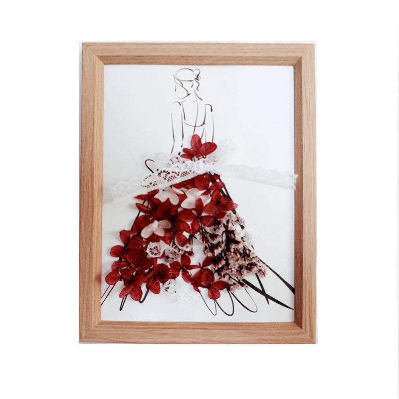 干花相框立体贴花永生花婚纱装饰画材料包团建手工标本类装饰画