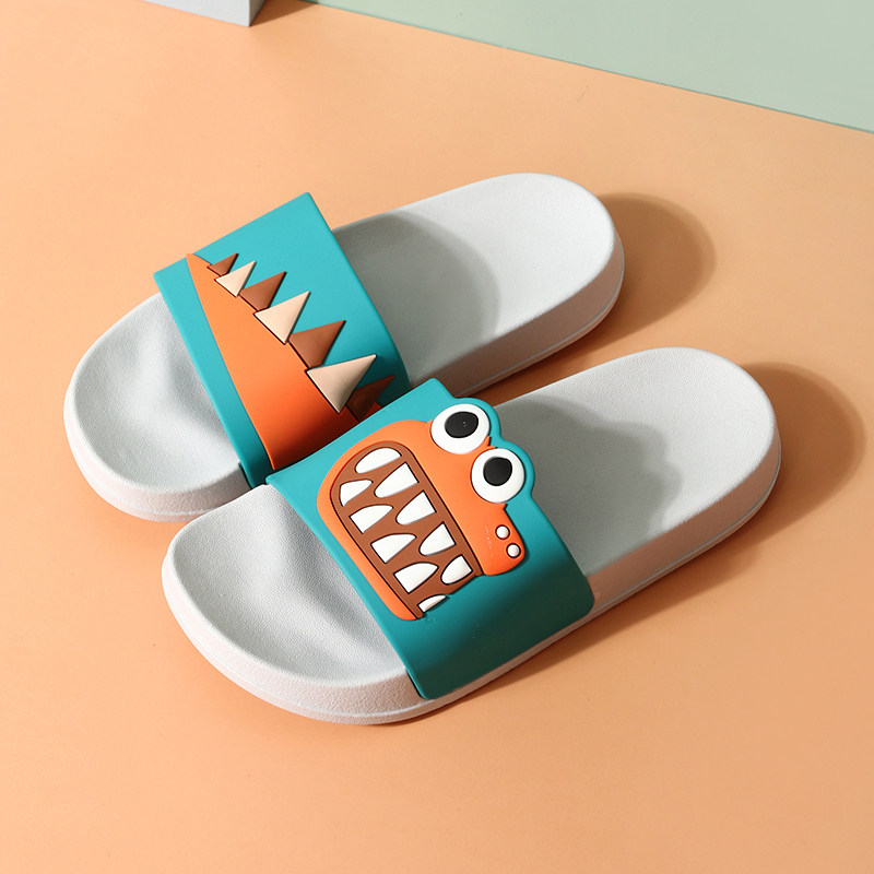 酷趣大儿男女童室内防臭卡通防滑拖鞋鳄鱼家居室内家居拖鞋