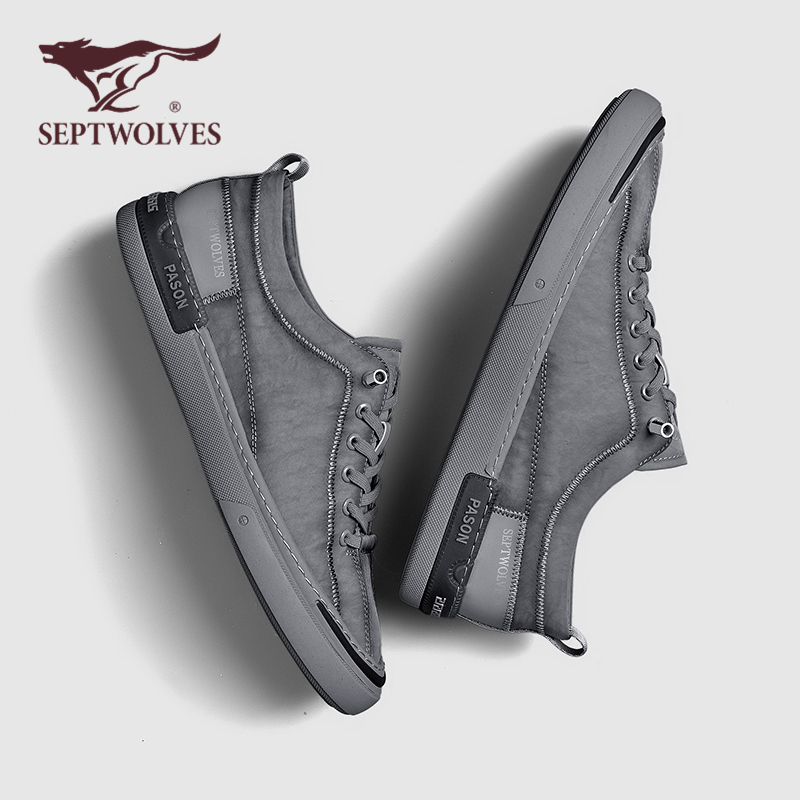 七匹狼一脚蹬男鞋夏季透气懒人鞋男士布鞋低帮休闲板鞋帆布鞋男