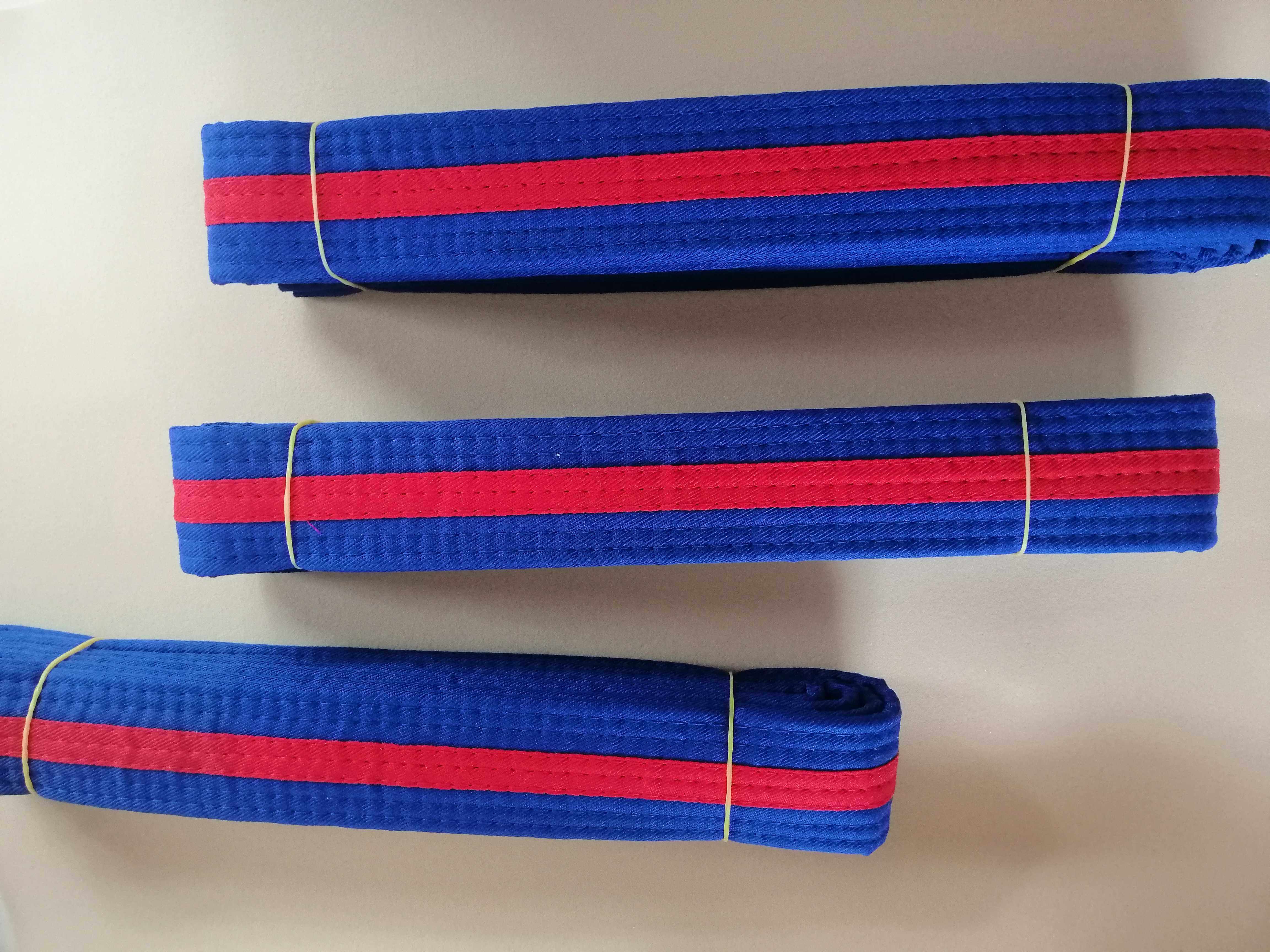 跆拳道儿童彩带学员考级中间加条道带全棉跆拳道道带