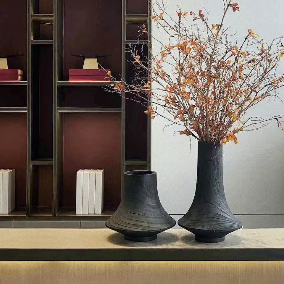 侘寂风插花花禅意日式餐桌客厅装饰摆件样板房花瓶