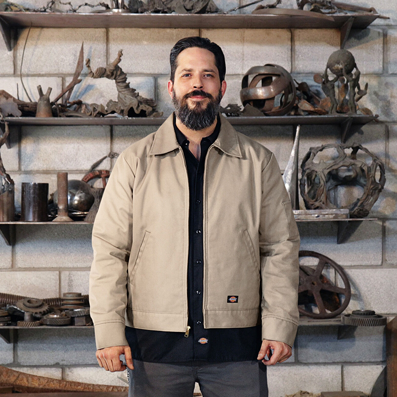 DICKIES TJ15经典工装翻领短款拉链格子加厚夹克外套侃爷同款美潮