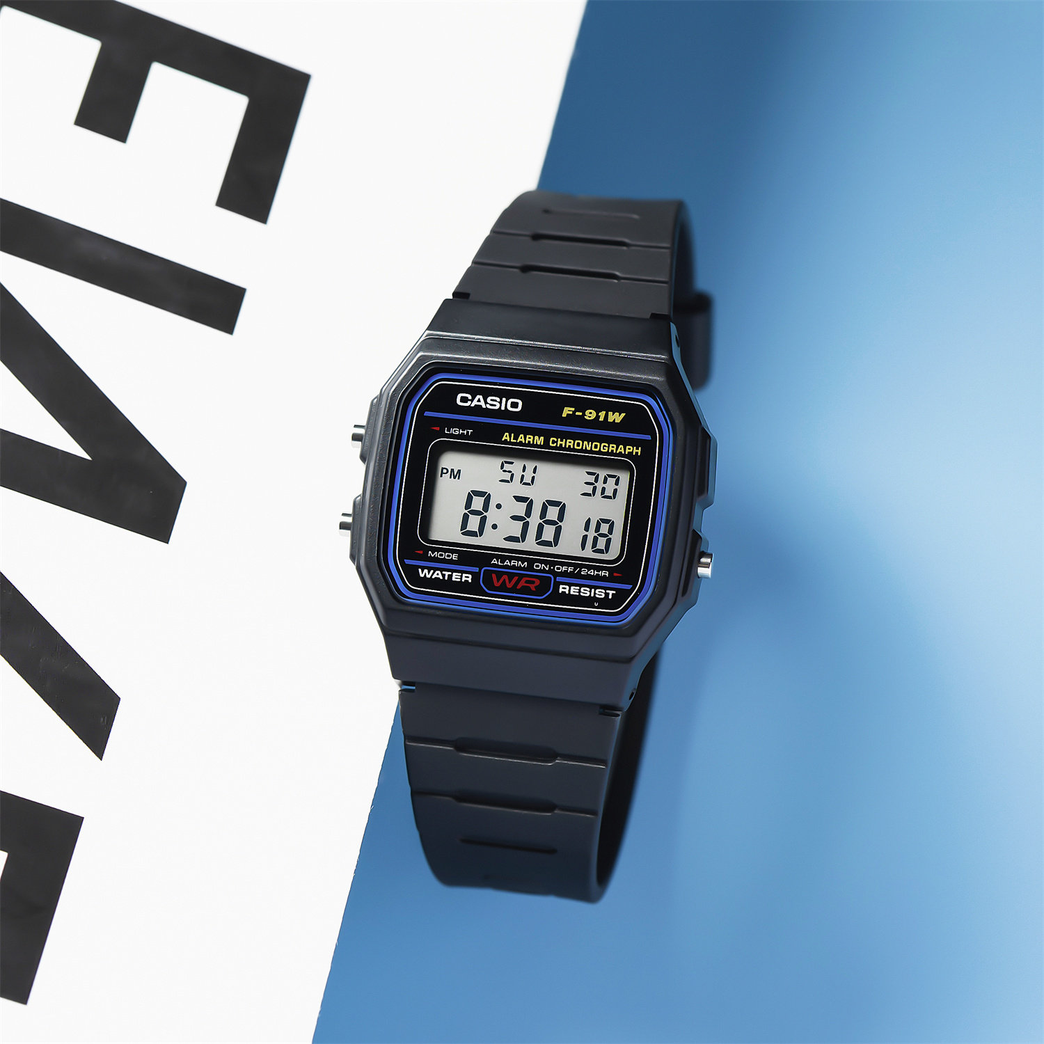 甜茶同款日本卡西欧手表复古小方方块电子表f-91w-1d日韩腕表