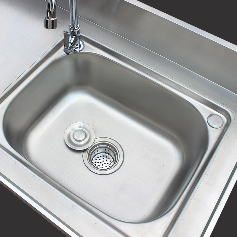 1米不锈钢水槽单双槽支架平台厨房阳台落地食堂水槽套餐