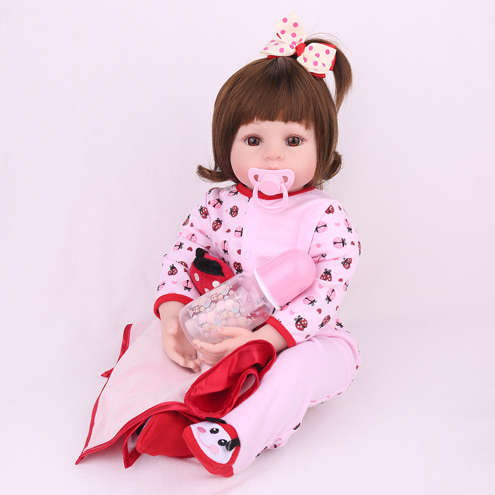 娃娃仿真婴儿玩具女孩扎辫子陪伴益智可爱萌娃娃娃