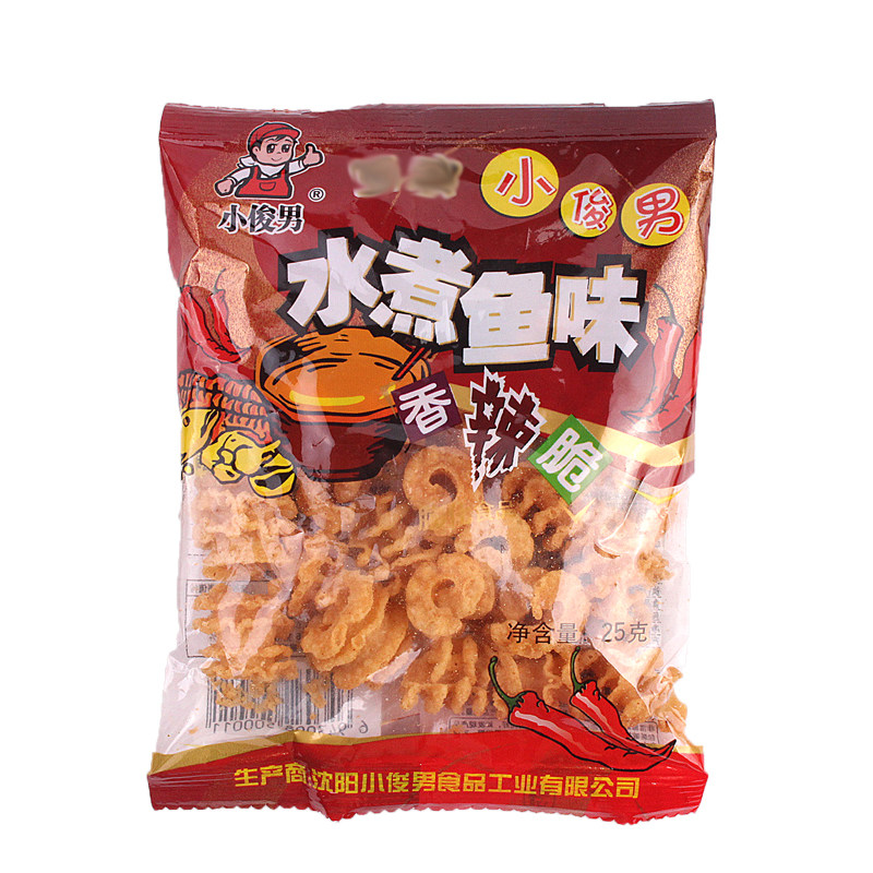 俊男麻辣水煮鱼味香辣8090儿时怀旧膨化零食膨化食品