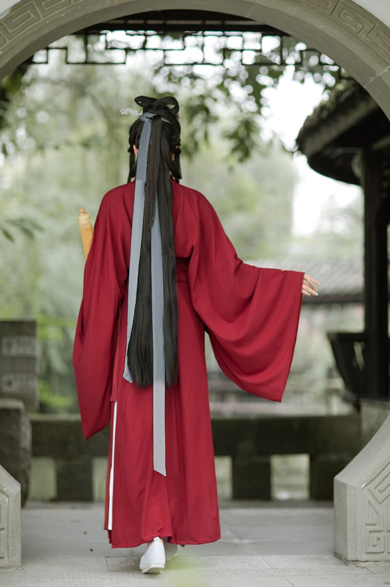 春秋广袖长袍风骨套装风直朝光魏晋正品素正汉服