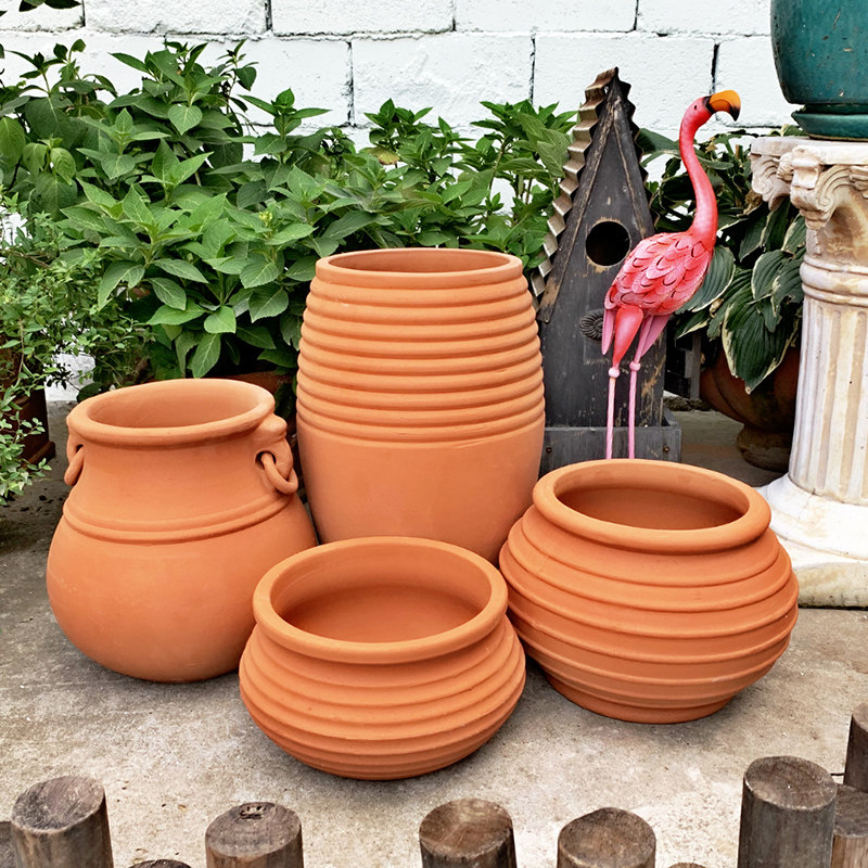 花盆陶罐红陶陶土土陶陶红陶盆大码欧式庭院花盆