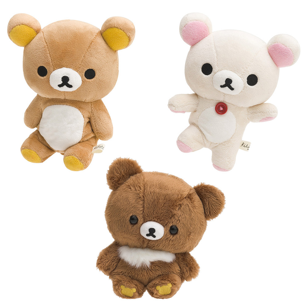 日本正版rilakkuma轻松熊骨节关节可动毛绒小公仔玩偶