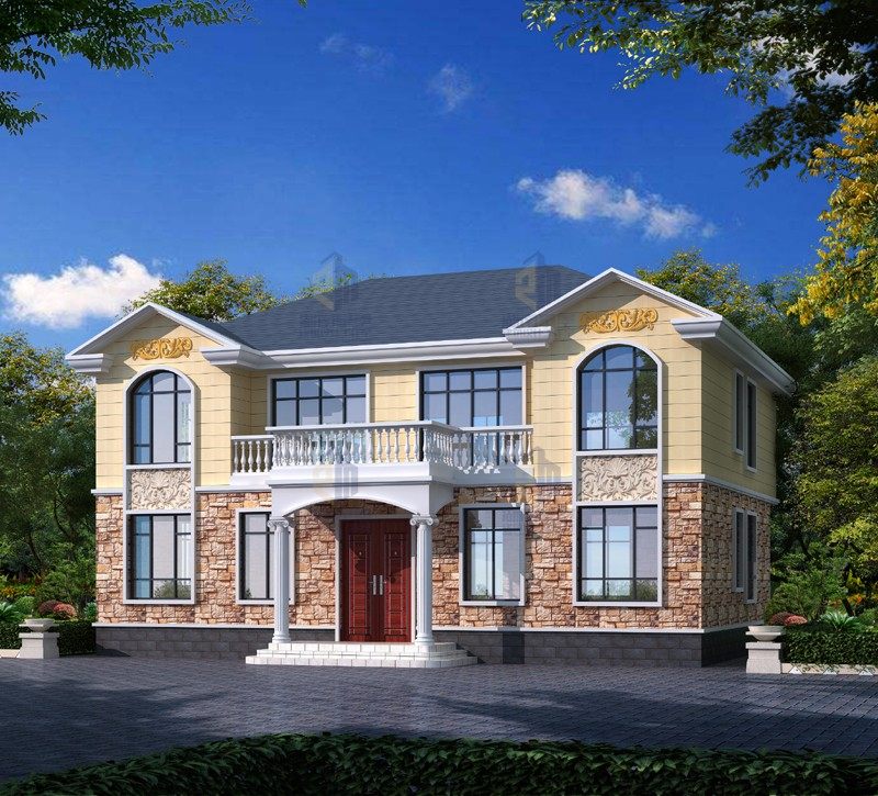 两兄弟双拼别墅设计图两层农村自建建房平面建筑结构样图