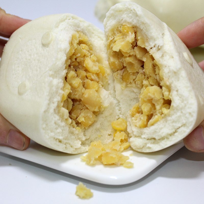 豌豆黄包子山东农家手工面食五谷杂粮豌豆包馒头营养早餐点心面包