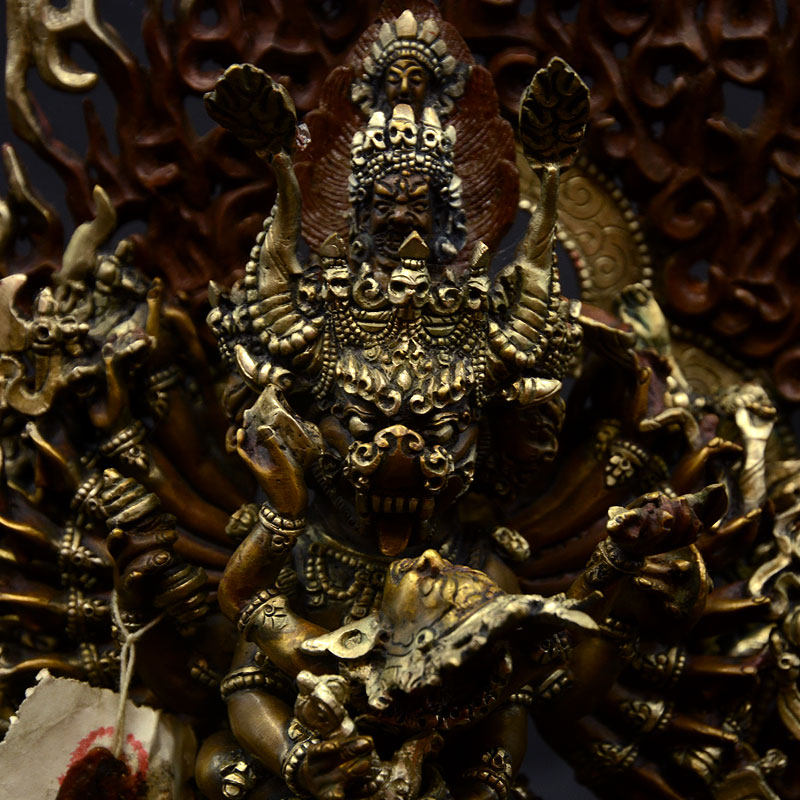 行道摆件双身威德金刚护法尼泊尔手工摆件