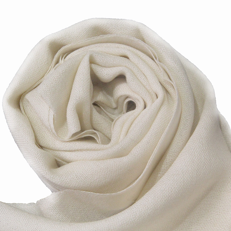 围巾秋冬春季60支平纹本白羊毛披肩围巾