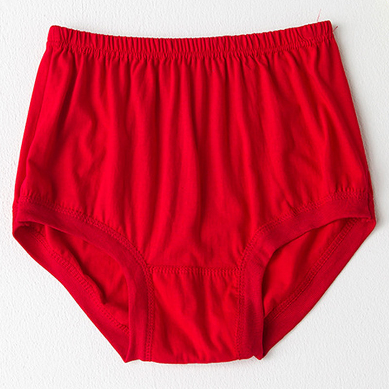 2条装 中老年人本命年大红色内裤老太太宽松高腰深裆纯棉大裤衩女