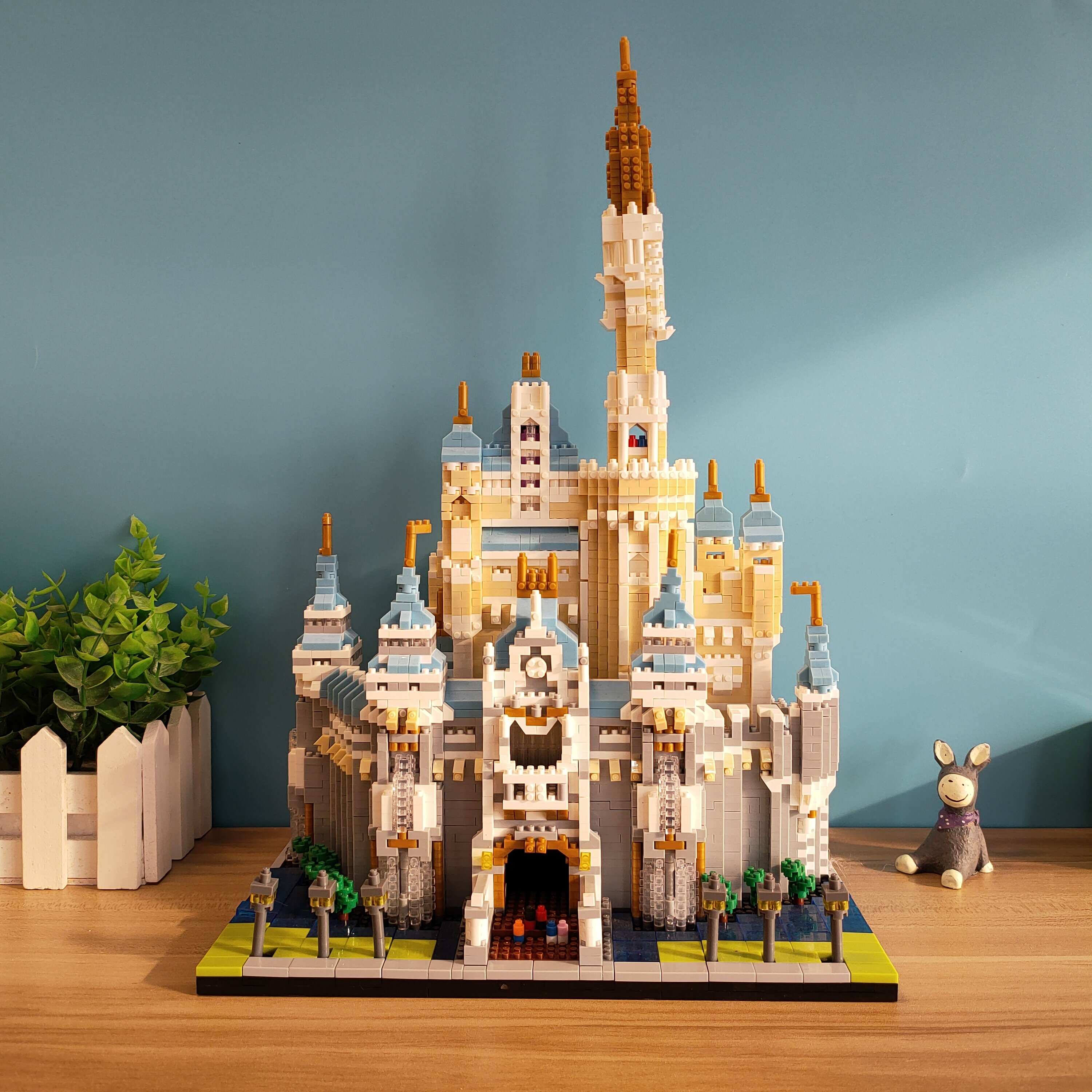 乐高积木粉色迪士尼城堡成年大人女孩子高难度颗粒建构