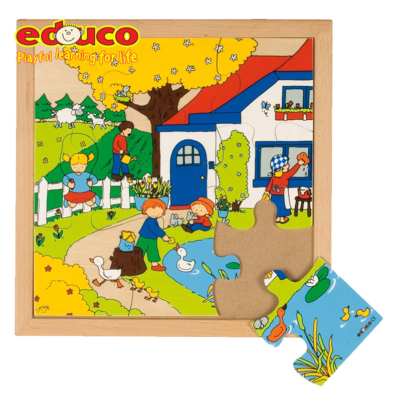 荷兰educo幼龄四季拼图春天9块夏天秋天冬天拼图