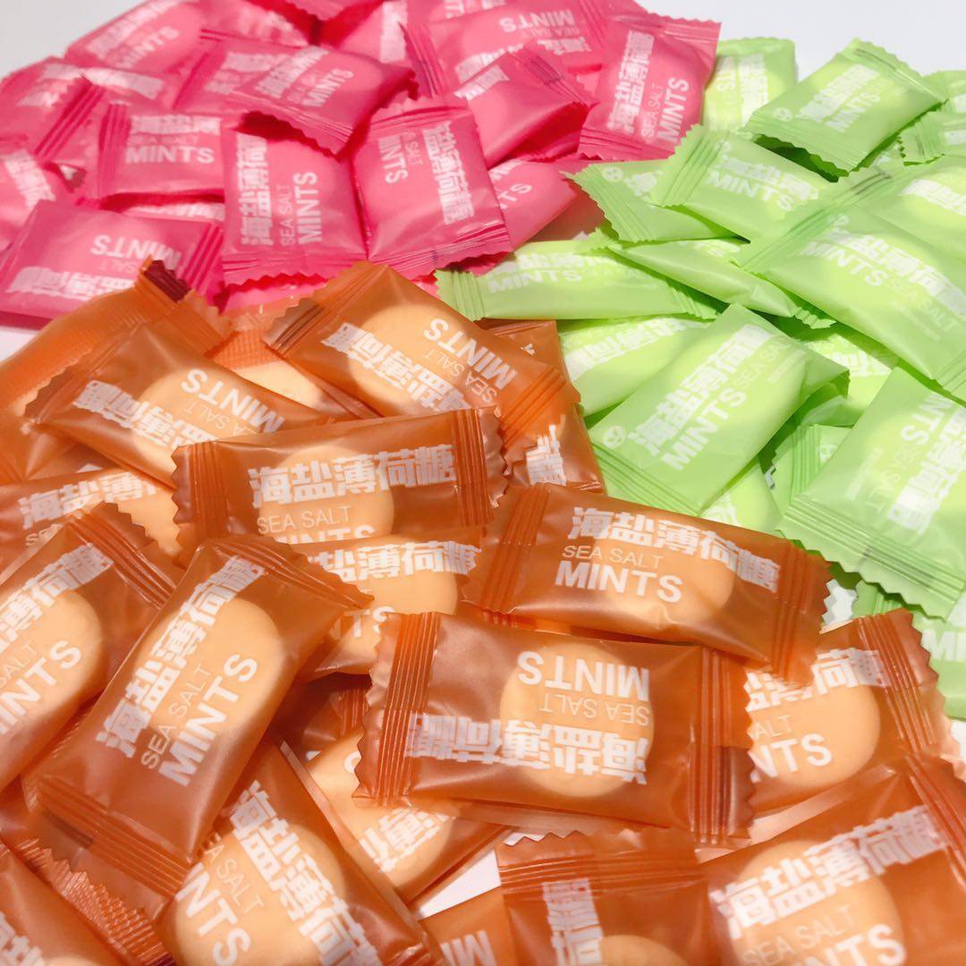 网红糖果400克海盐薄荷mint200粒润喉糖果