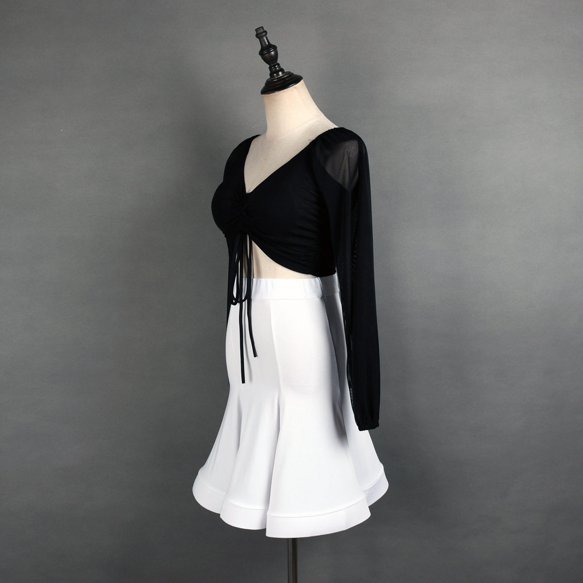 拉丁服装成人鱼骨专业伦巴拉丁舞裙大裙摆比赛服广场舞套装