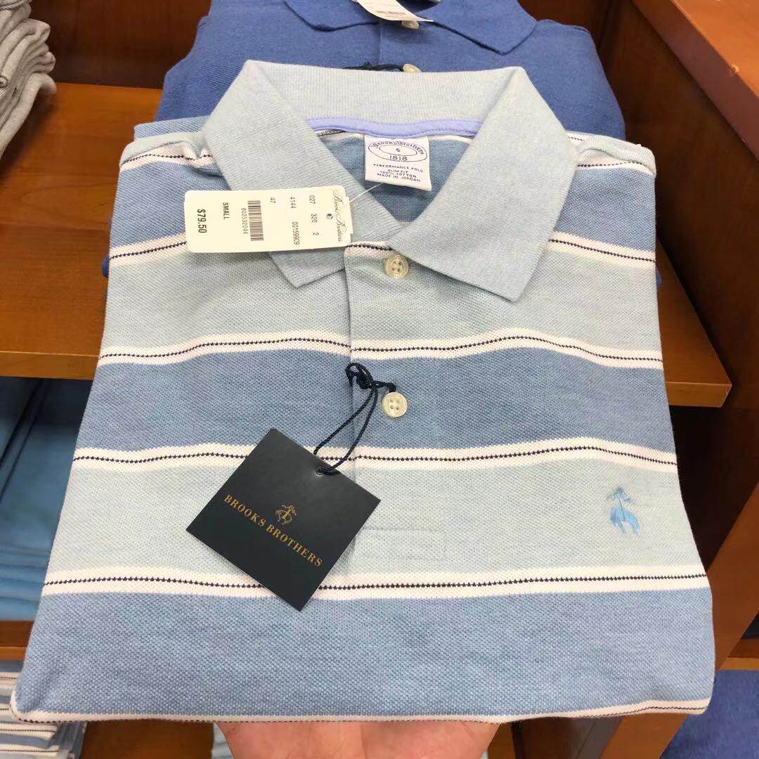 正品brooksbrothers布克兄弟男士新款纯棉纯色短袖polopolo衫