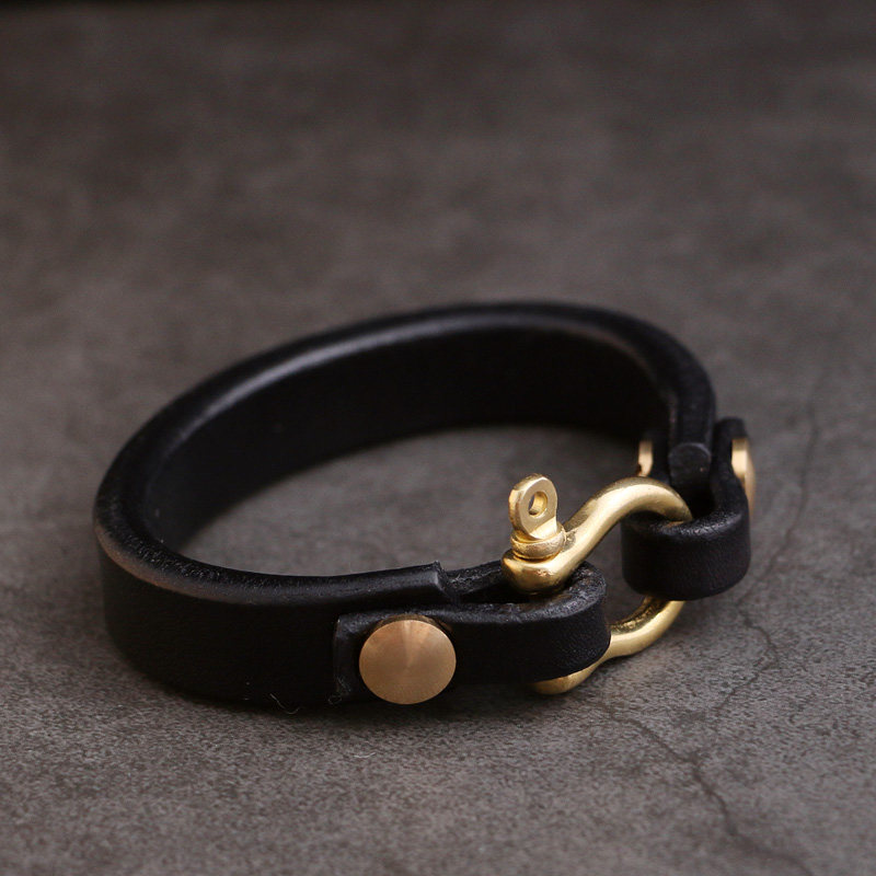 一休高桥吾郎风格日本枥木鞍革植鞣手环手镯