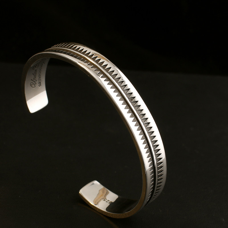 一休老银匠undercover高桥高桥吾郎锯齿纯银手镯手环手镯