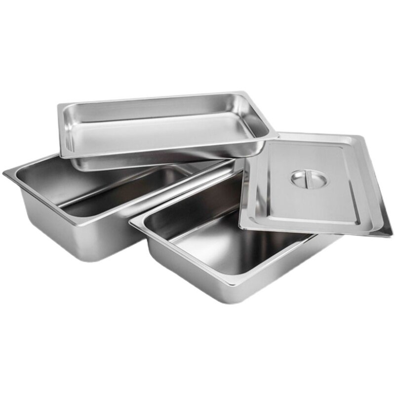 不锈钢方盆酒店食堂大排档餐厅餐盆餐盒快餐菜盆盆