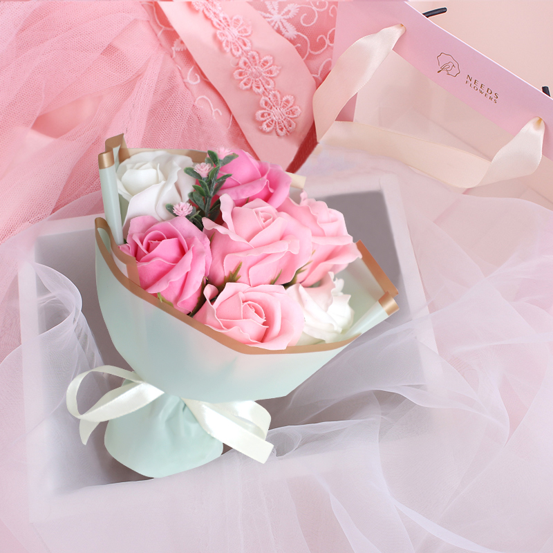 玫瑰花花束仿真情人节生日礼物包装女友拍照永生花仿真花