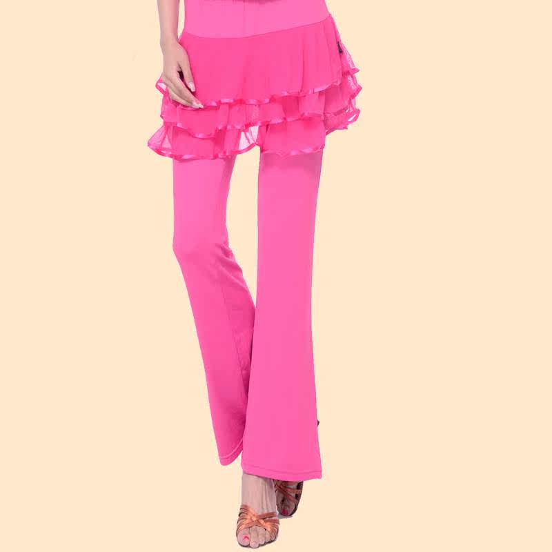 新拉丁舞蹈裙裤春夏季舞蹈长裤跳女成人网纱广场舞服款装舞服裤子