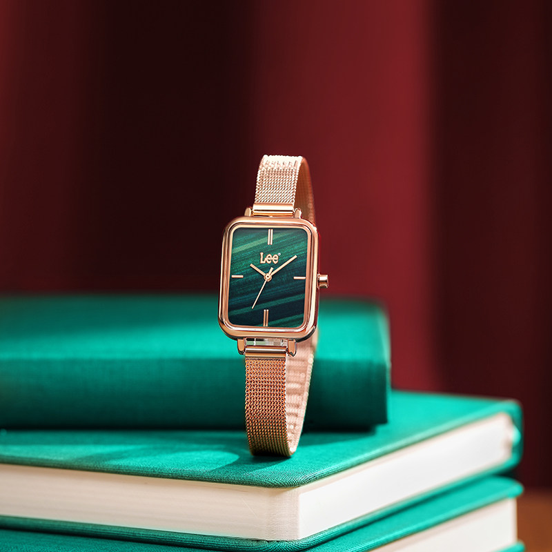 lee女士手表简约正品小方小众ins复古小绿欧美腕表