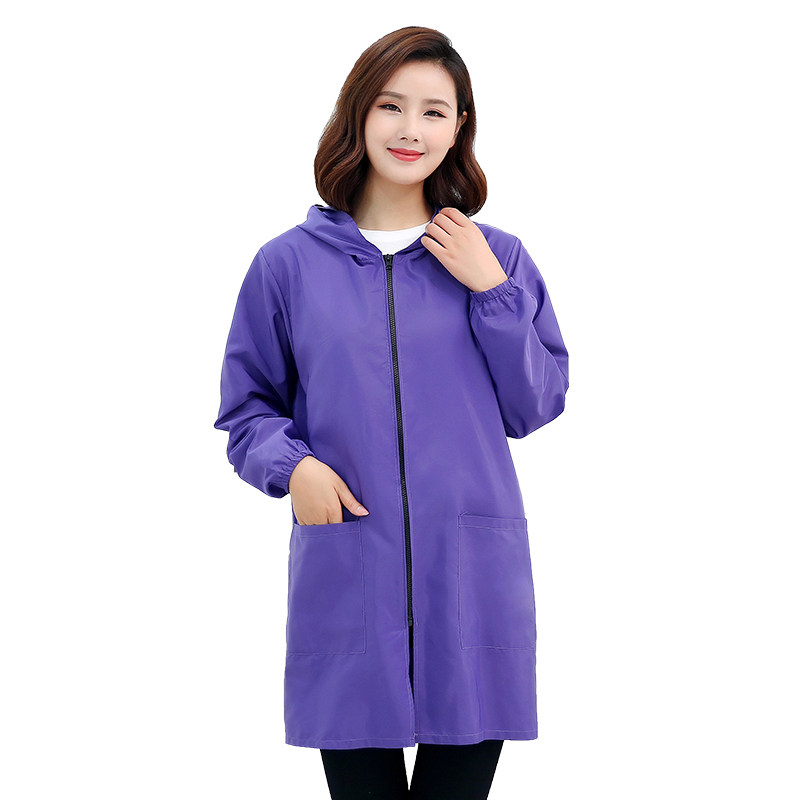 长袖防水防油罩衣大人厨房家用时尚做饭围裙女外套护衣工作服冬季