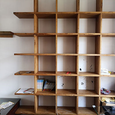 书架定制榆木松木隔断吊柜实木书柜格子定做书架