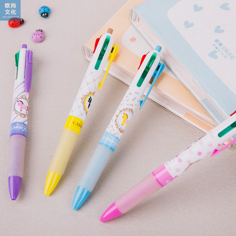 和硕12色圆珠笔 七彩创意多功能学生用按动彩色圆珠笔 多色原子笔