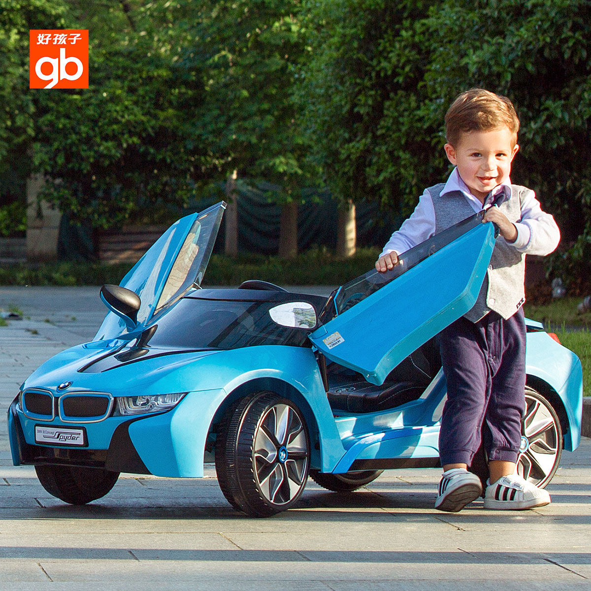 好孩子宝马儿童电动车四轮婴儿小孩双驱汽车男女儿童电动车
