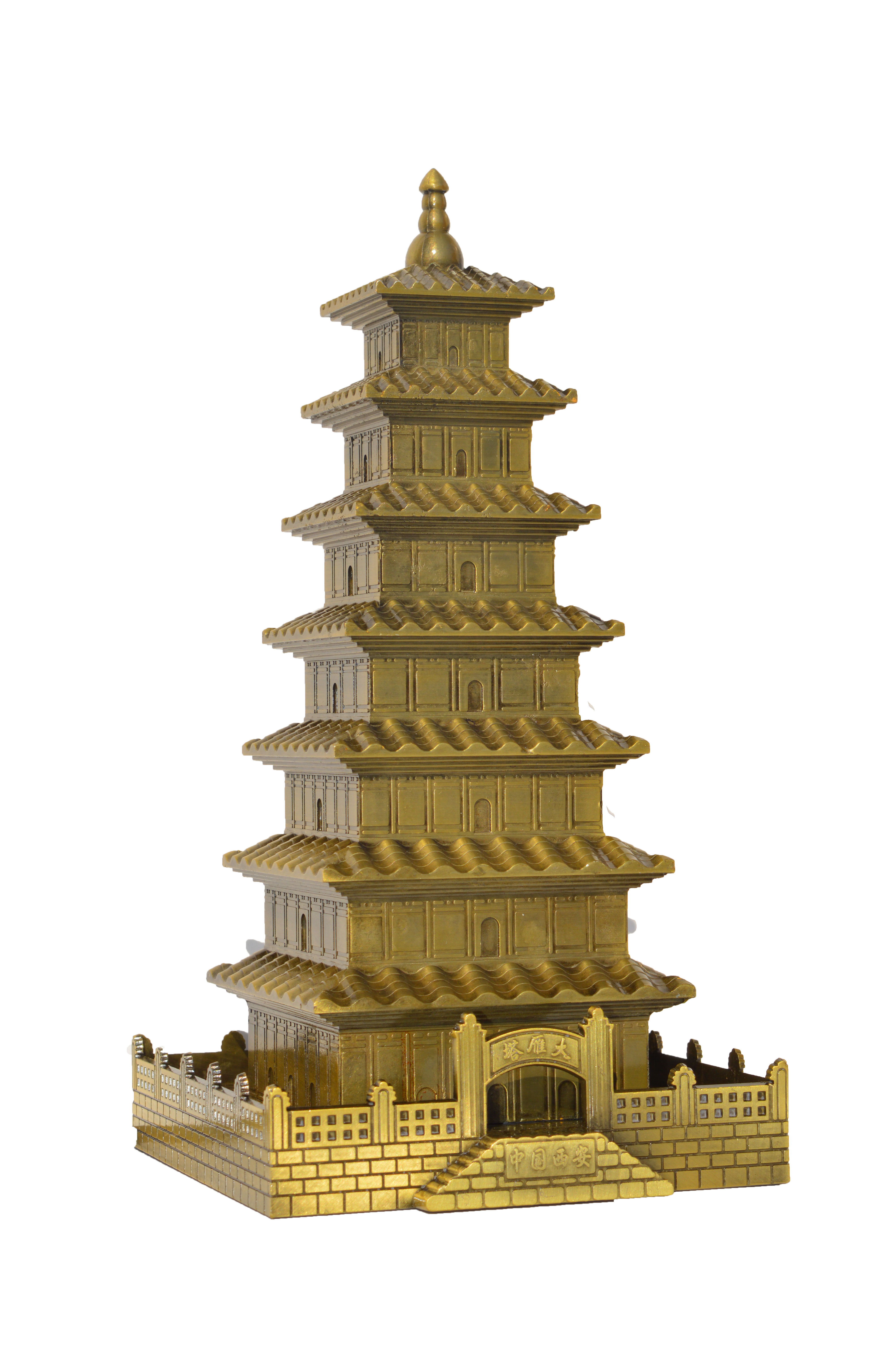 大雁塔模型大慈恩寺佛塔中国古建筑金属摆件西安旅游纪念品