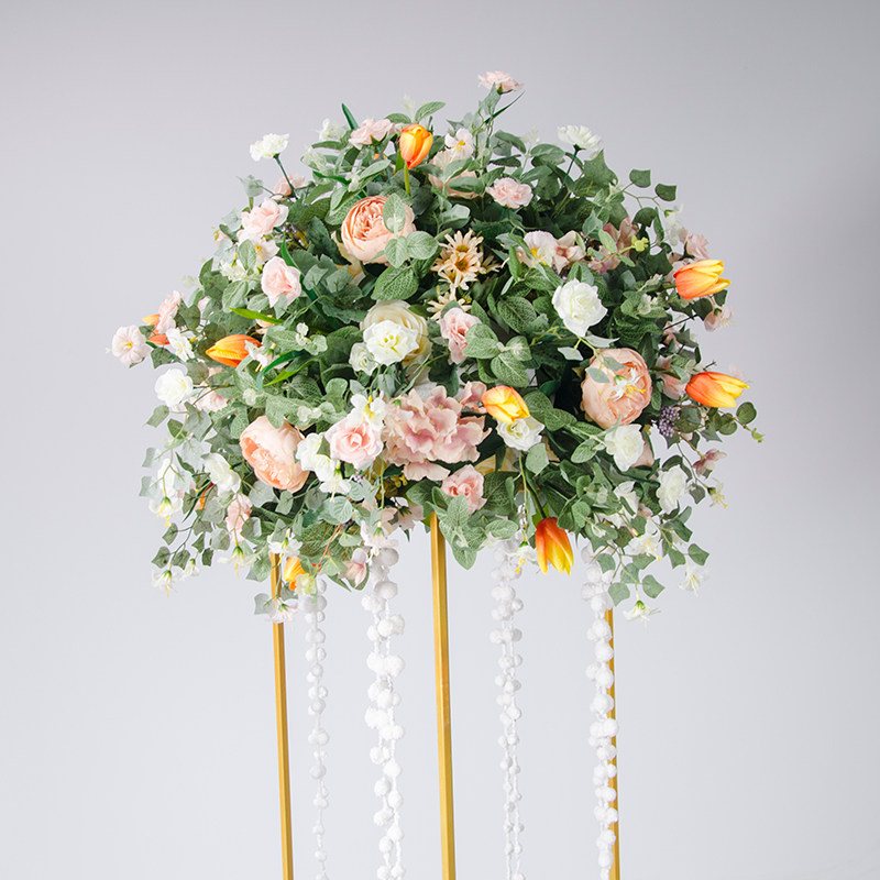 婚庆装饰道具婚礼现场布置几何铁艺路引花球婚庆绢花