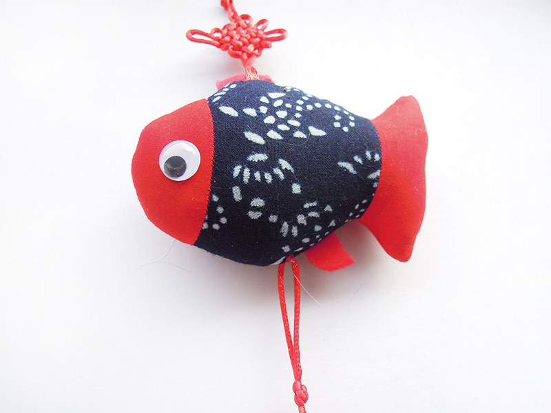 中国结鱼挂件开业乔迁庆典送礼招财平安风水家居饰品对鱼挂件布艺