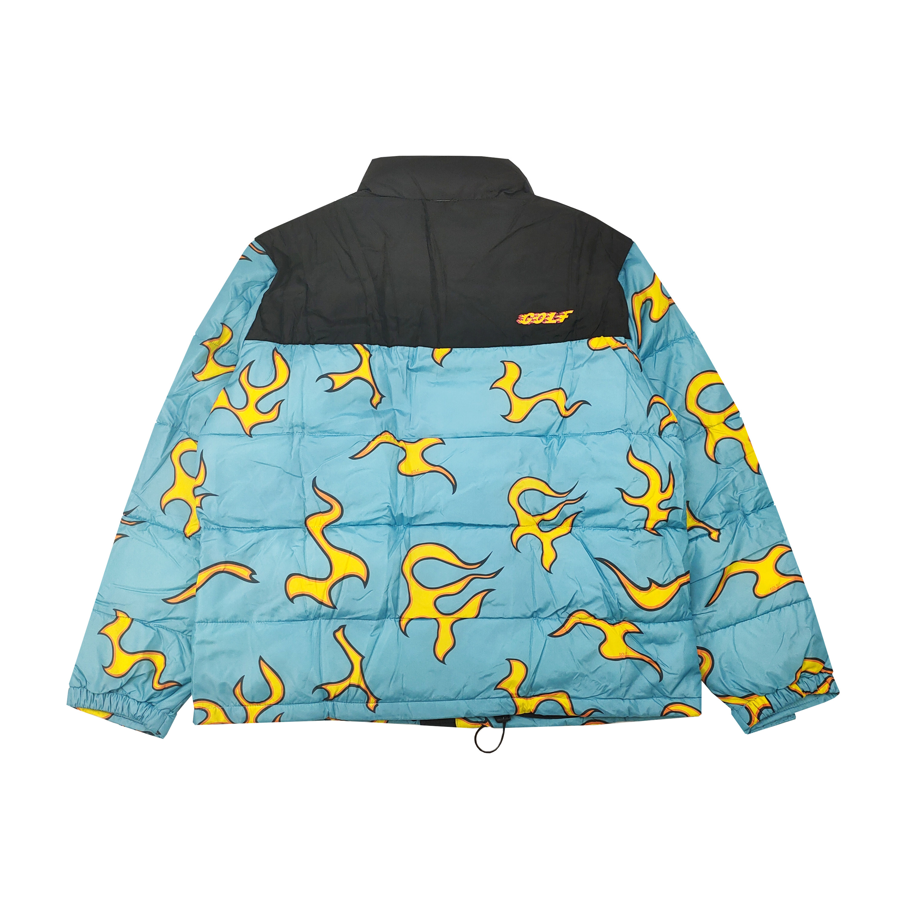 golfwang蓝色火焰羽绒棉服男女情侣秋冬棉衣棉衣