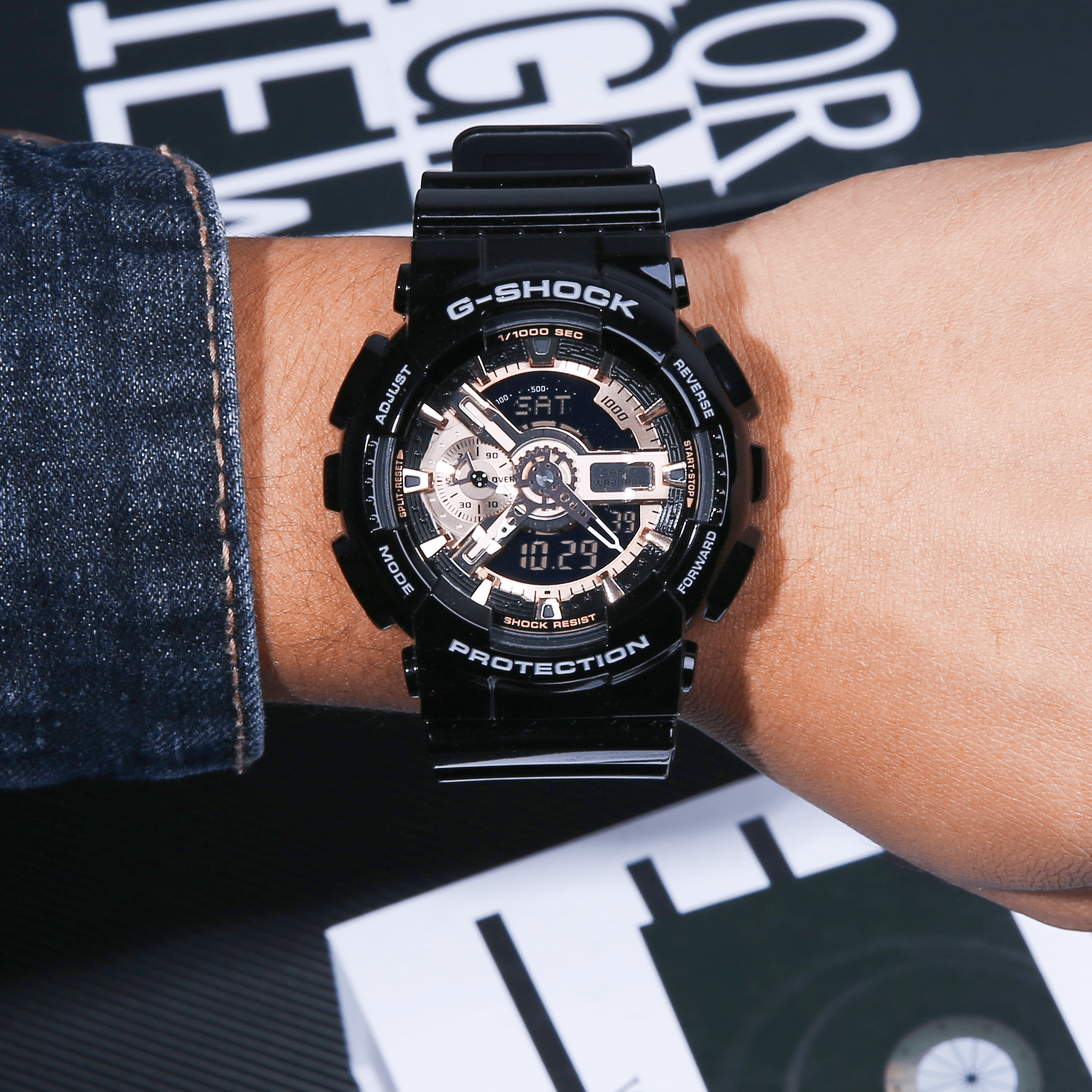 卡西欧g-shoc黑武士黑金黑暗之心运动防水男表ga-110-1b日韩腕表