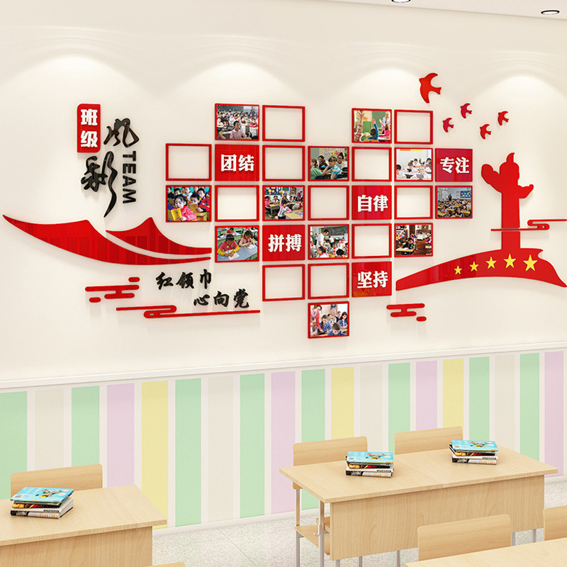 学生风采展示照片小学初中班级文化教室走廊墙贴
